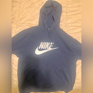 Nike Men's Dark Blue Hoodie Large